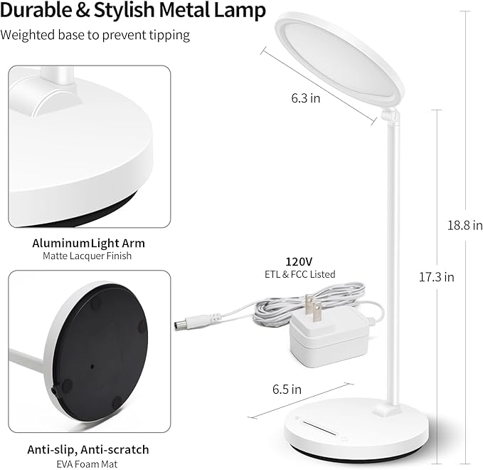 LED Desk Lamp With Swing Arm and Flexible Neck - Image 4