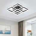 GEADI Modern LED Ceiling Light, 64W Dimmable Black Flush Mount Light 5-Square by GEADI