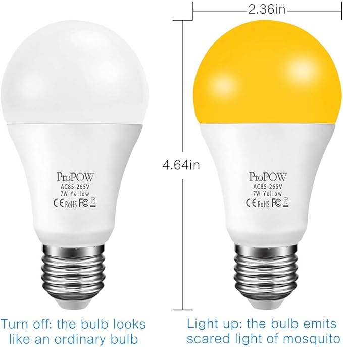 Yellow Bug Light Bulbs, Dusk to Dawn, 7W LED, 40W Equivalent, Smart Auto on/Off - Image 8