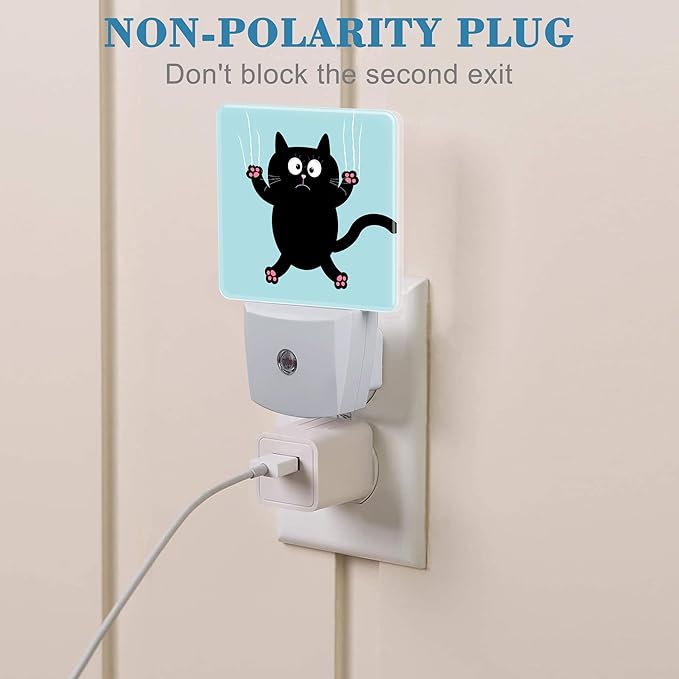 Cartoon Black Cat Claw Scratch Glass Night Light - Image 3