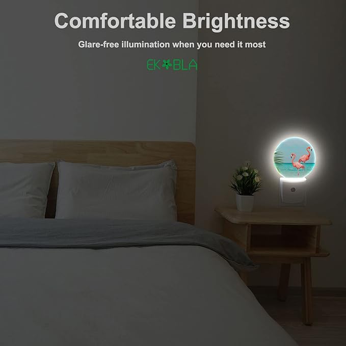 EKOBLA Flamingo Summer Night Light Beach Tropical Leaves Seaside Night Lights - Image 4
