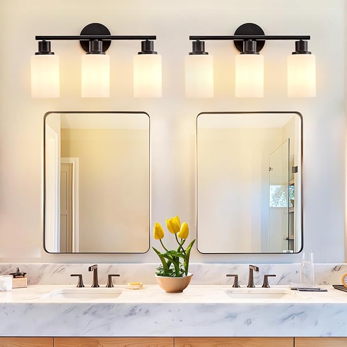 DLLT 3-Light Bathroom Light Fixtures: Black Modern Vanity Lights - Image 5