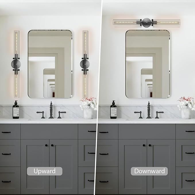 Black Wall Sconces Set of Two, Double Lights - Image 7