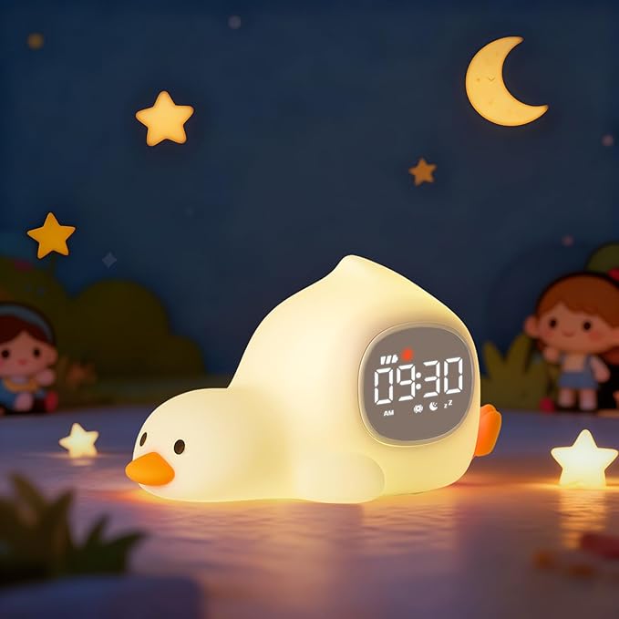 Laying Duck Alarm Clock with Night Light by Aokpsrt