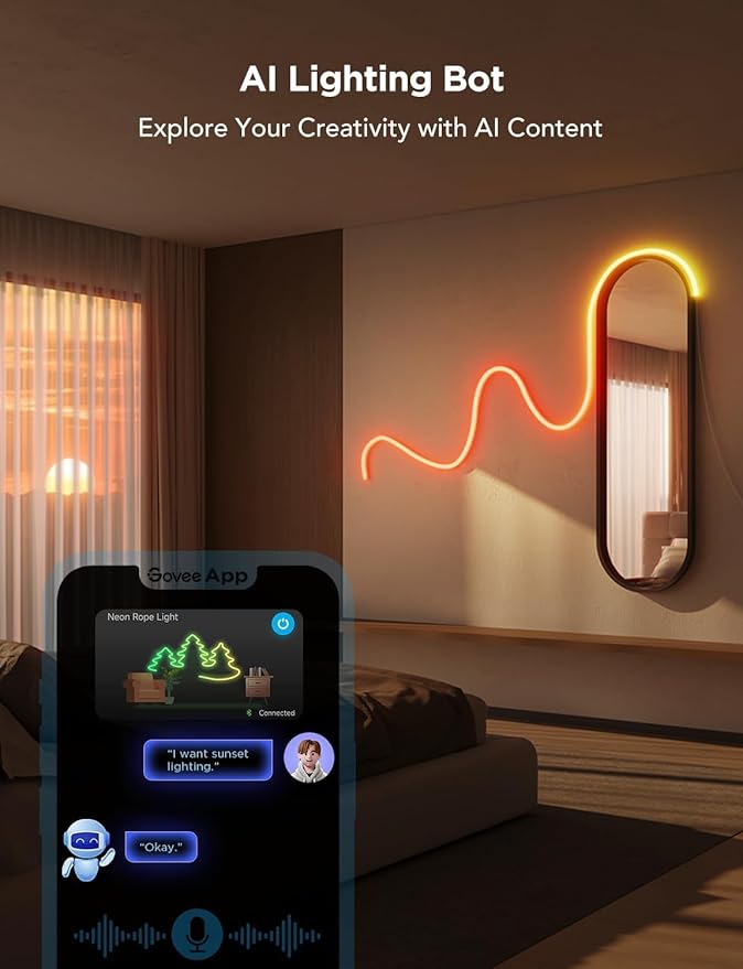 Govee RGBIC Neon Lights, LED Smart Neon Rope Light 2 Works - Image 7