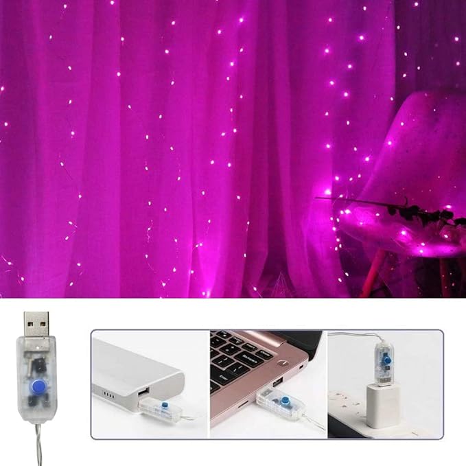 Curtain String Lights Indoor, 300 LED Twinkle Lights - Image 3