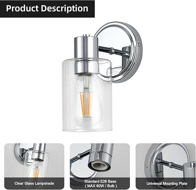 2 Light Bathroom Wall Sconce Light Fixtures - Image 3