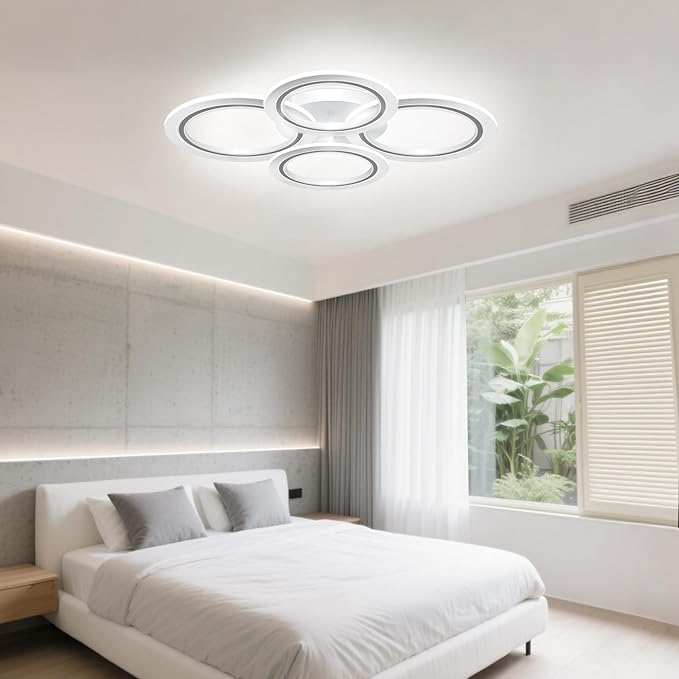 Modern LED Ceiling Light, 3 Color Temps, Adjustable Brightness, Remote & APP - Image 2