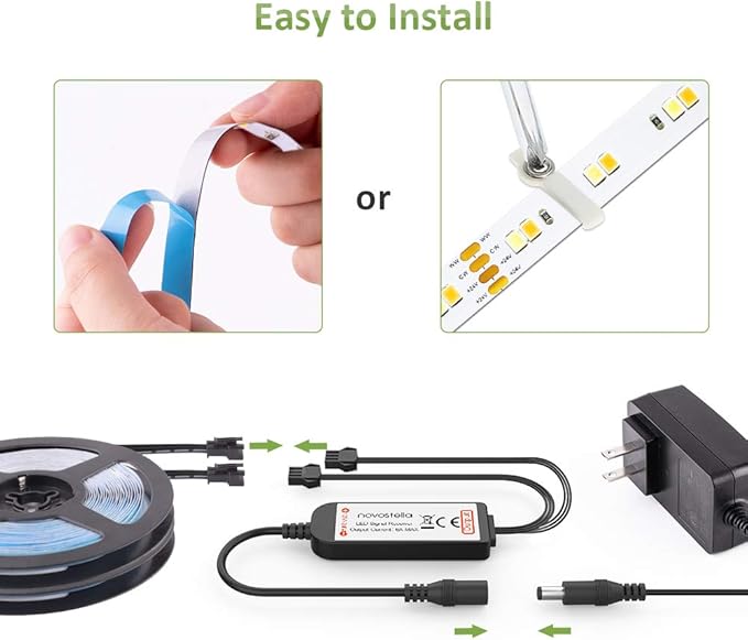 NOVOSTELLA 79ft Tunable White LED Strip Light Kit 2688LEDs Dimmable 3000K-6500K - Image 8