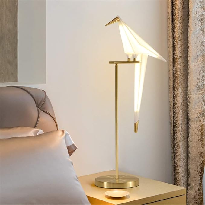 MORE CHANGE 28.5 inch LED Table Lamp, Modern Bird Table Light Gold Metal - Image 8