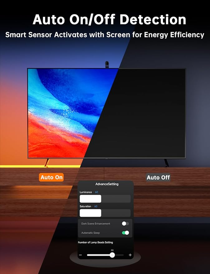 FFJ TV LED Backlight with Sensor, 14.7ft Cuttable RGB Lights That Change with TV - Image 7
