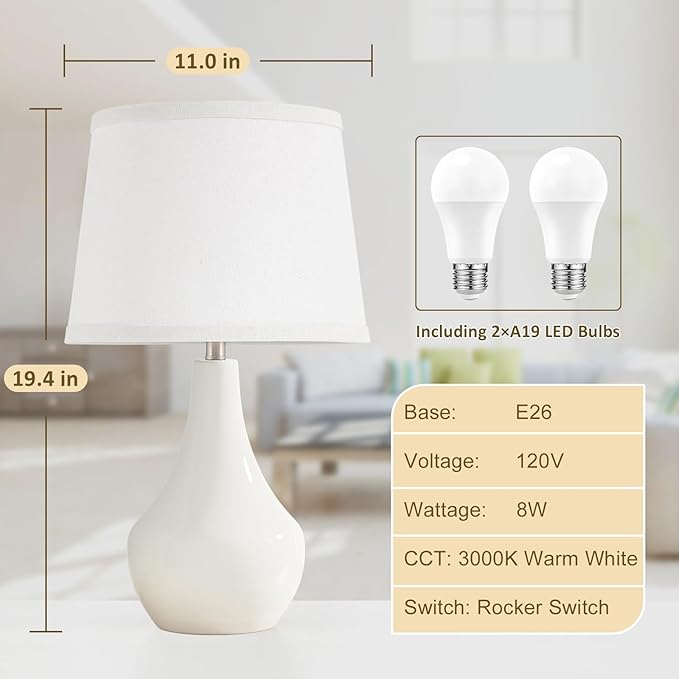 Seealle Modern Ceramic Table Lamps - Image 2