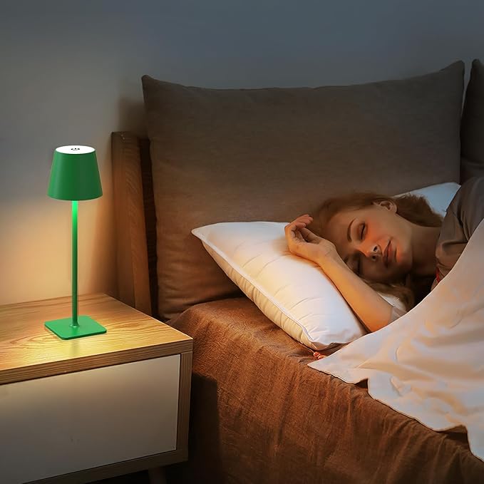 Green Cordless Table Lamp Set of 2-3 Color Stepless and Dimmable - Image 5
