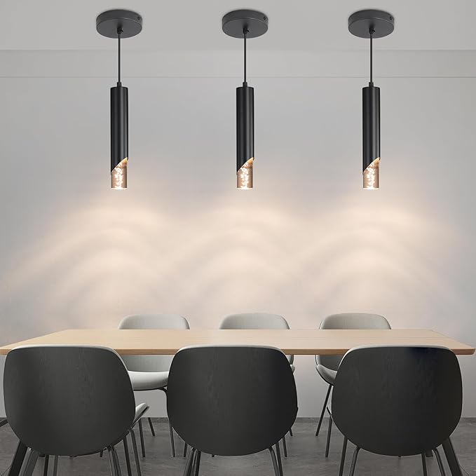3 Pack Minimalist Kitchen Island Pendant Lights, Bubble Acrylic, Adjustable - Image 2