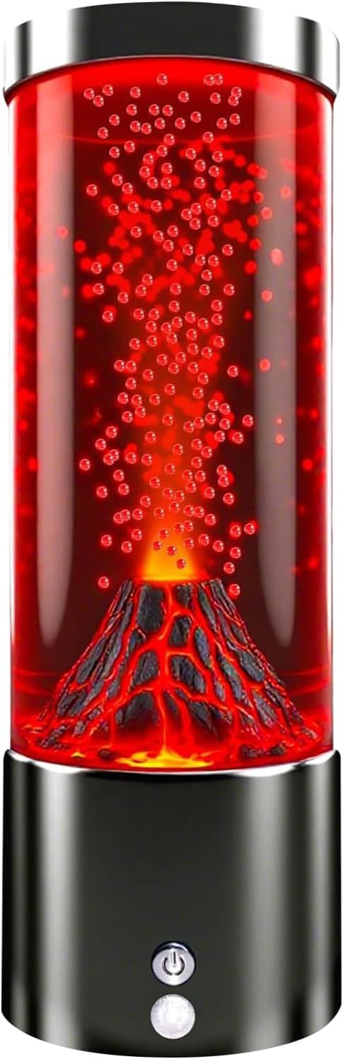 USB Powered Touch Sensitive Volcano Lamp Chromatic Modes Shatterproof Acrylic - Image 8