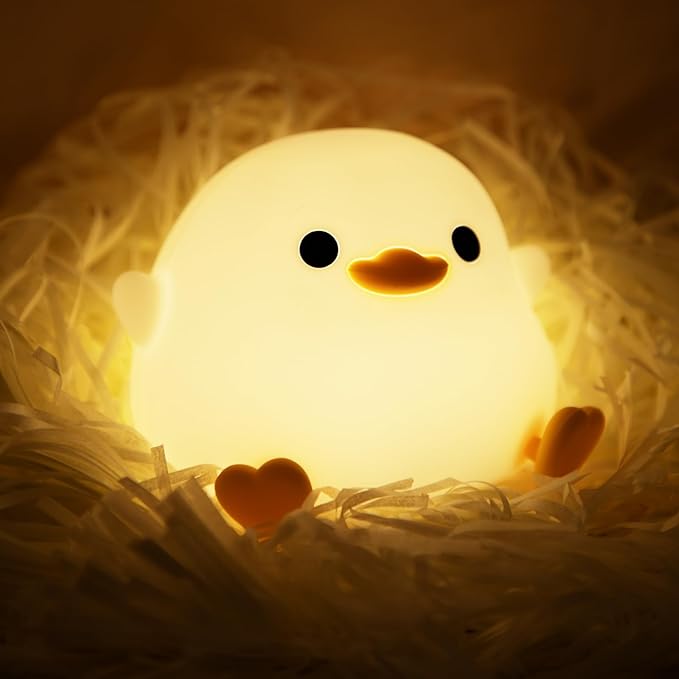 Cute Bean Duck Night Light, Squishy Bean Shape DoDo Duck Lamp, Bean Duck Night by Beszeith