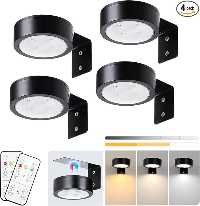 4-Pack Picture Light Battery Operated by KELUOLY