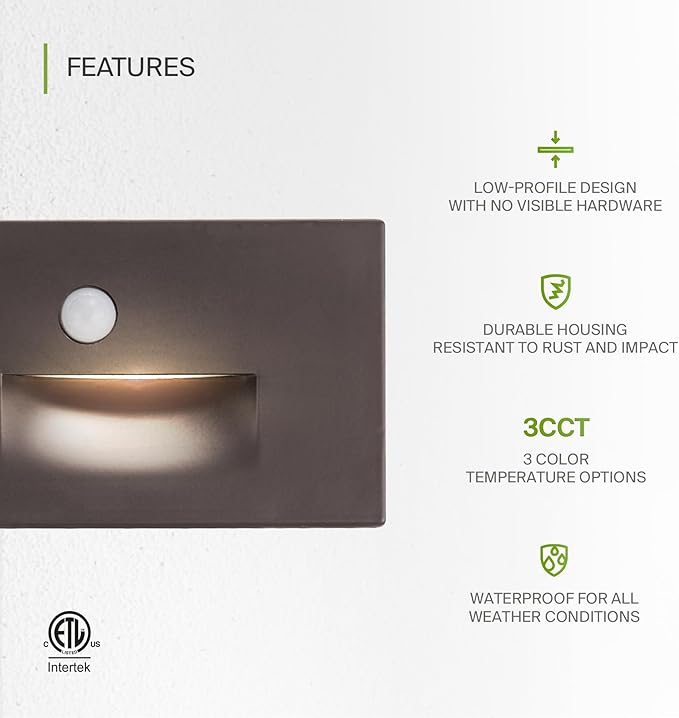 ASD LED Recessed Step Light Fixture, Outdoor & Indoor Tread Lighting | 3CCT - Image 3