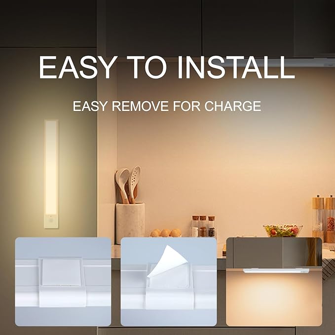 Under Cabinet Lights 2 Pack 12 inch Rechargeable Battery Operated Motion Sensor - Image 4
