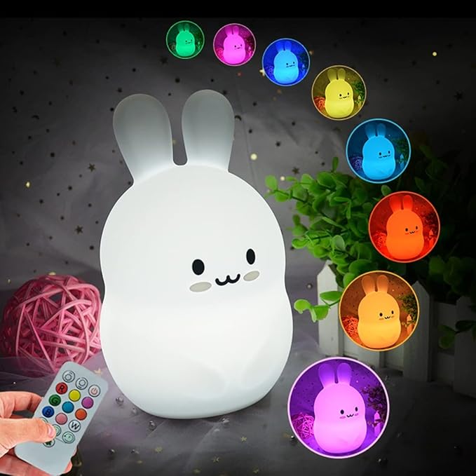 Rabbit Night Lights for Kids, Babies Nursery Lamp, Kids lamp, Child Bedroom by GlinruiNightLight
