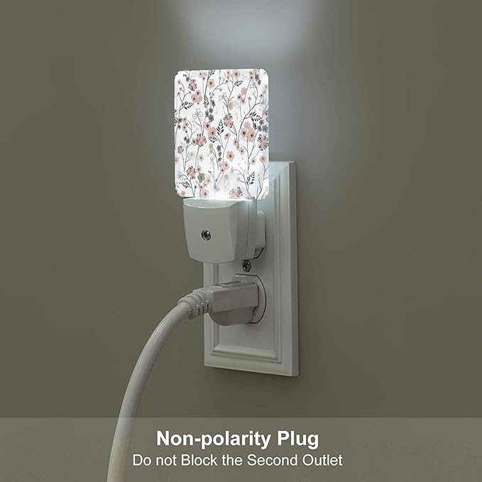 Vintage Peach Pink Floral Night Light, Plug Into Wall - Image 5