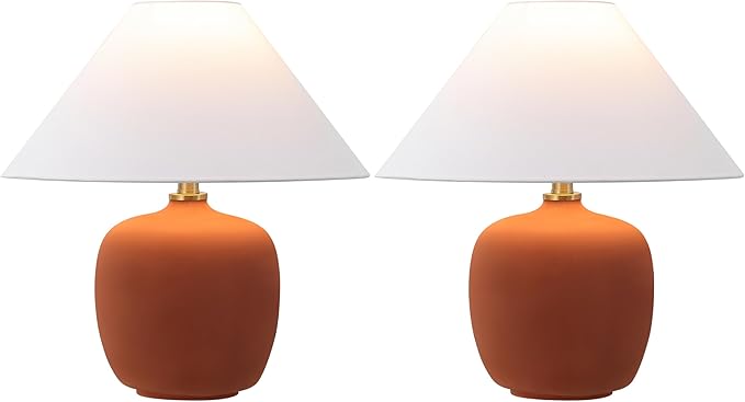JONATHAN Y JYL5600C-SET2 Delphi 18.25" Minimalist Scandinavian Resin/Iron LED - Image 2