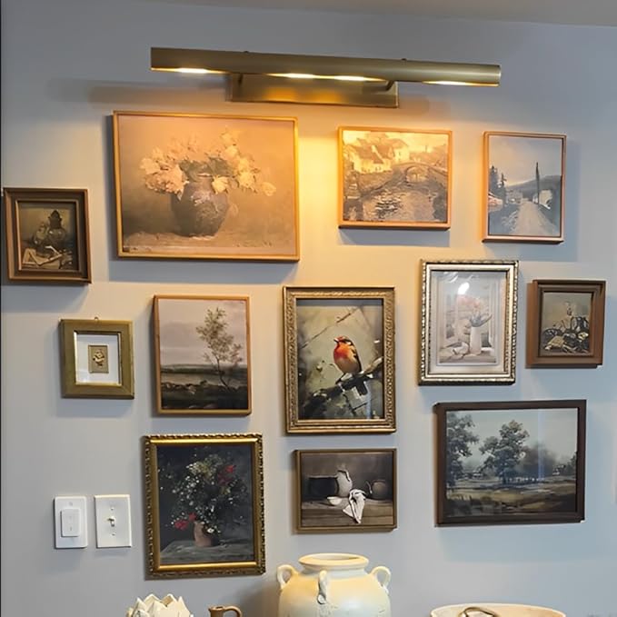 Brass Picture Lights for Wall, 4-Light Brush Gold Art Light, Dimmable Gallery - Image 11