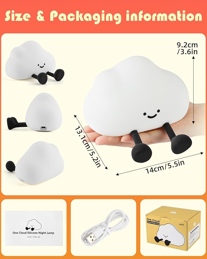 YISUN Cloud Night Light, Colorful Silicone Night Lights - Image 7
