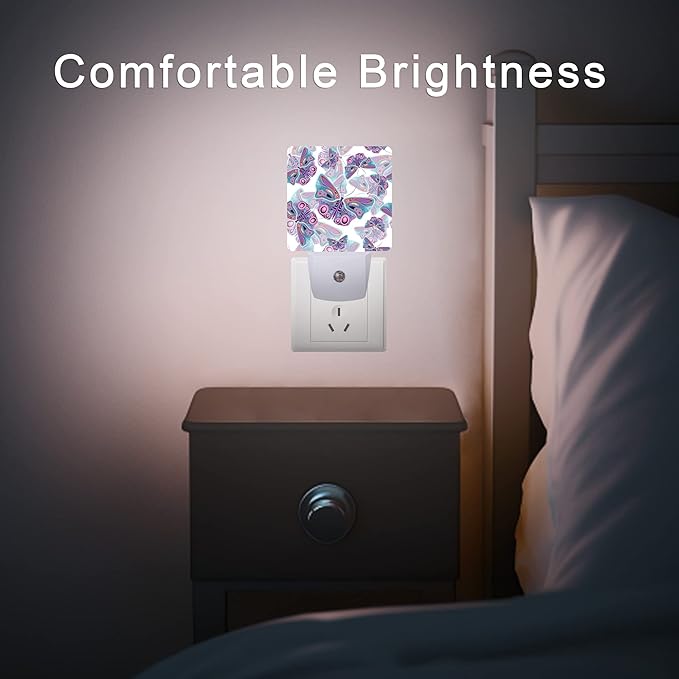 Butterflies Night Light, Colorful Purple Butterflies Night Lights Plug into Wall - Image 7