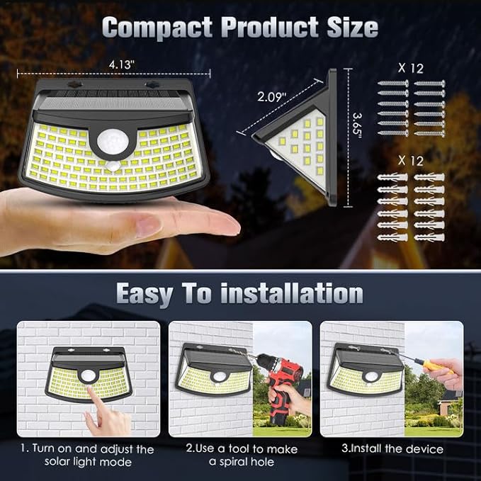 Aootek New Solar Motion Sensor Lights 120 LEDs - Image 6