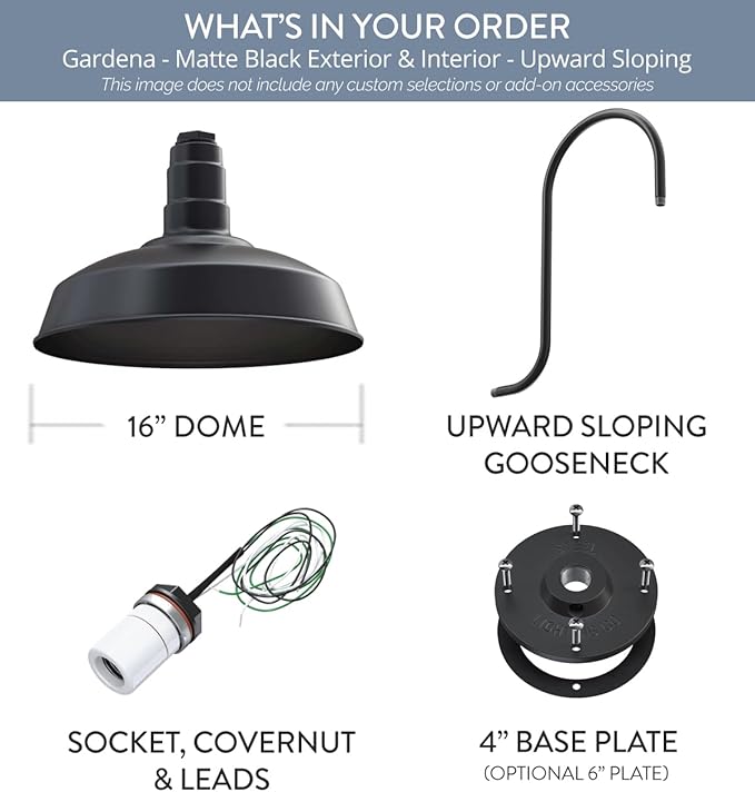Steel Lighting Co. Gardena Barn Light | Outdoor Wall Mounted | 16" Dome | - Image 6