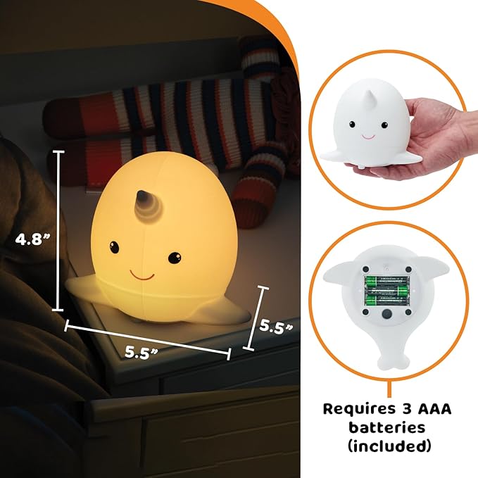 LitezAll Narwhal Squishy Silicone Night Light - Image 5