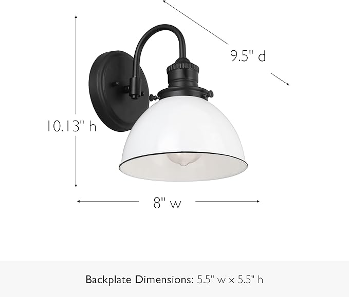 Design House Savannah Rustic Farmhouse Wall Light, Matte Black, 8 in x 9.5 in x - Image 3