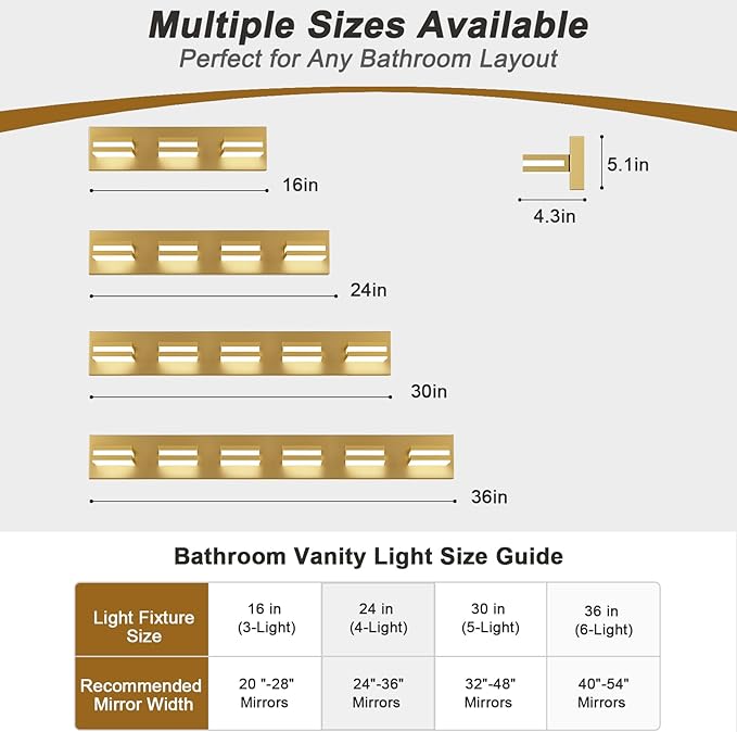 IZORRO LED Modern Bathroom Lights Fixtures, Vanity Lights - Image 3