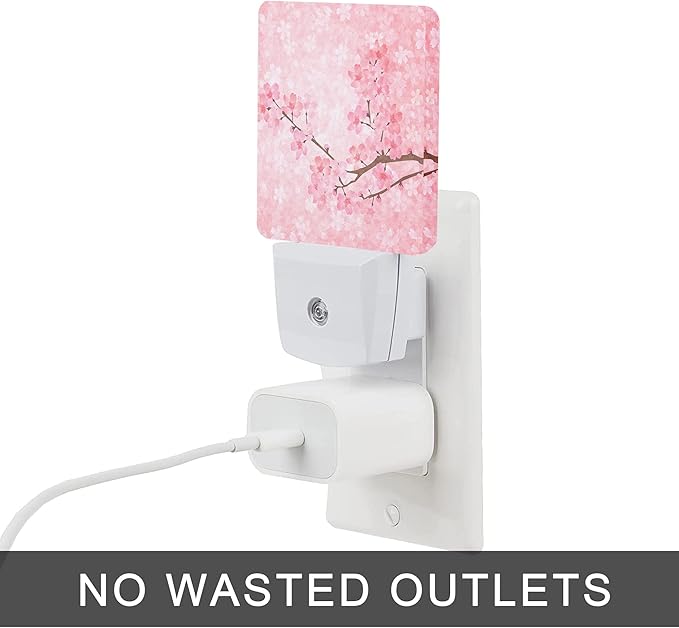 Cherry Blossoms Night Light, Spring Flower Night Lights Plug into Wall - Image 4