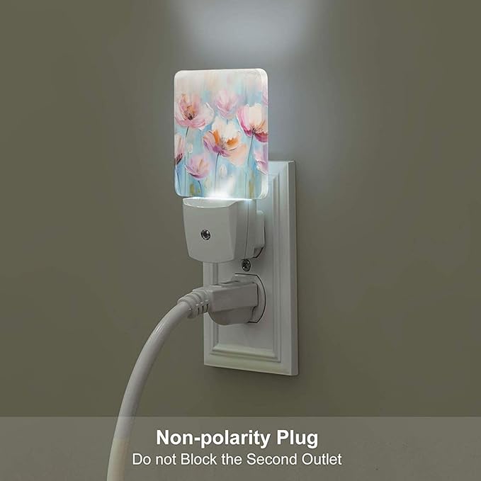 Oil Pink Flowers Night Light, Plug-in Night Lights - Image 5