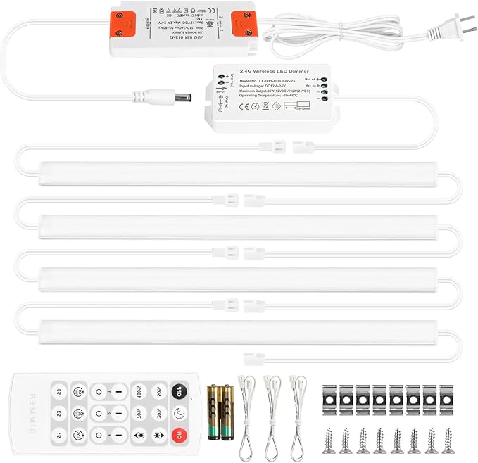 Litever Under Cabinet Lighting Kit. Slim. Super Bright. 21W. Dimmable. Remote by Litever