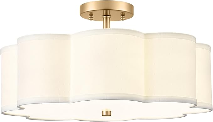 Gold Semi Flush Mount Ceiling Lights, 4-Light 18" Ceiling Light Fixtures by Audickic