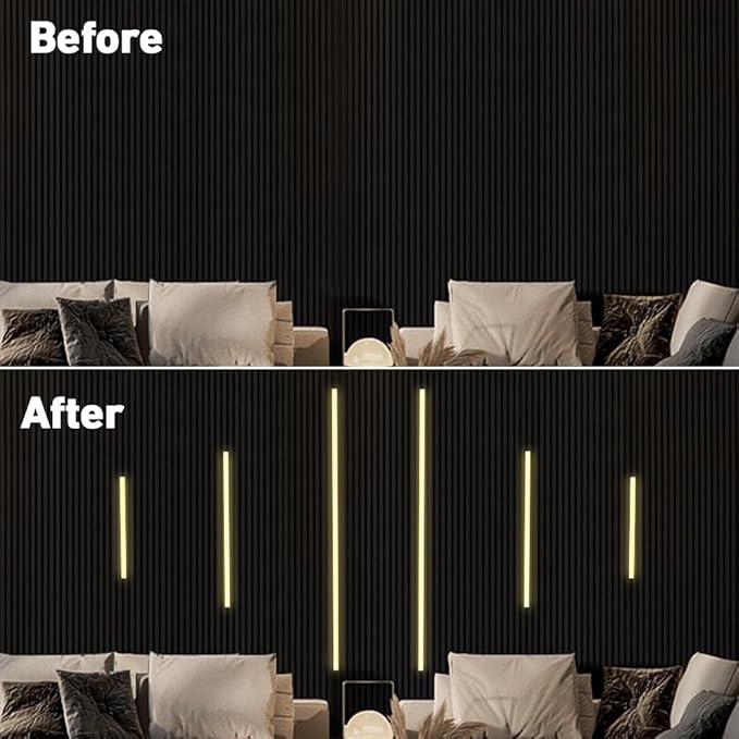 LED Recessed Lighting Kit, 6 Pack Self-Adhesive COB LED Light Bar, Warm White - Image 5