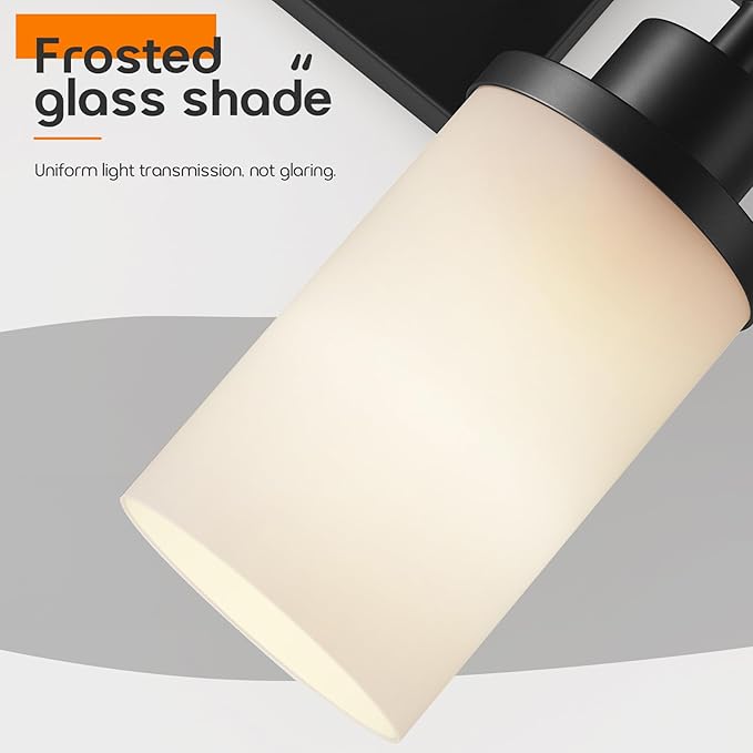 Wall Light Fixtures 4-Light Over Mirror, Matte Black Vanity Lights - Image 5