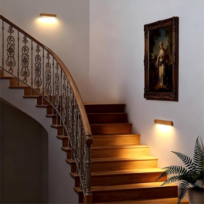 2 Pcs LED Motion Sensor Night Light Battery Operated Wall Light-USB - Image 4