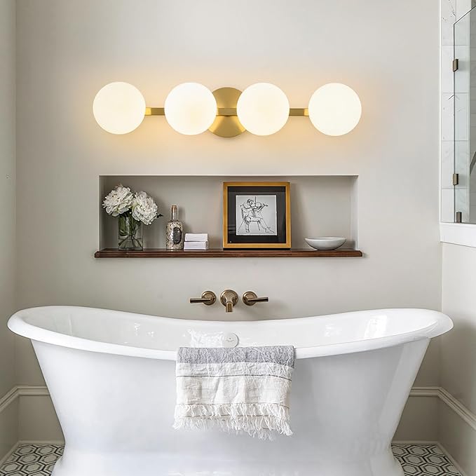 Bathroom Vanity Mirror Light Fixtures: 4 Lights Bath Wall Sconce Lighting - Image 6