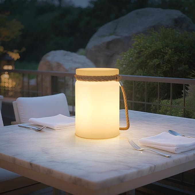 uuffoo 2 Pack LED Lamp Lantern Table Lamp Cordless Shower Lamp IP44 RGB and - Image 7