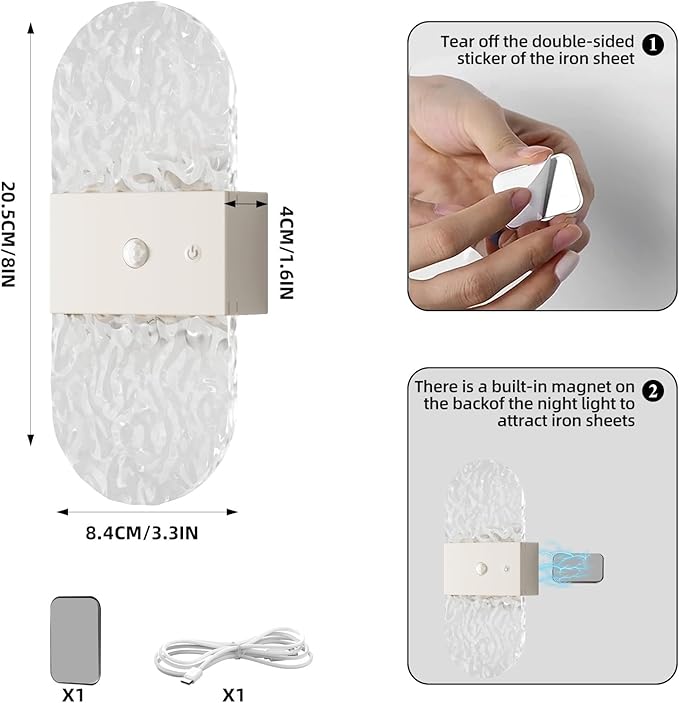 Magnetic Wall lamp Without Wiring, USB Charging Modell, Human-Sensing Ambient - Image 9