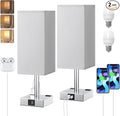 Touch Bedside Table Lamp Set of 2-3-Way Dimmable Night Lamp by Aooshine