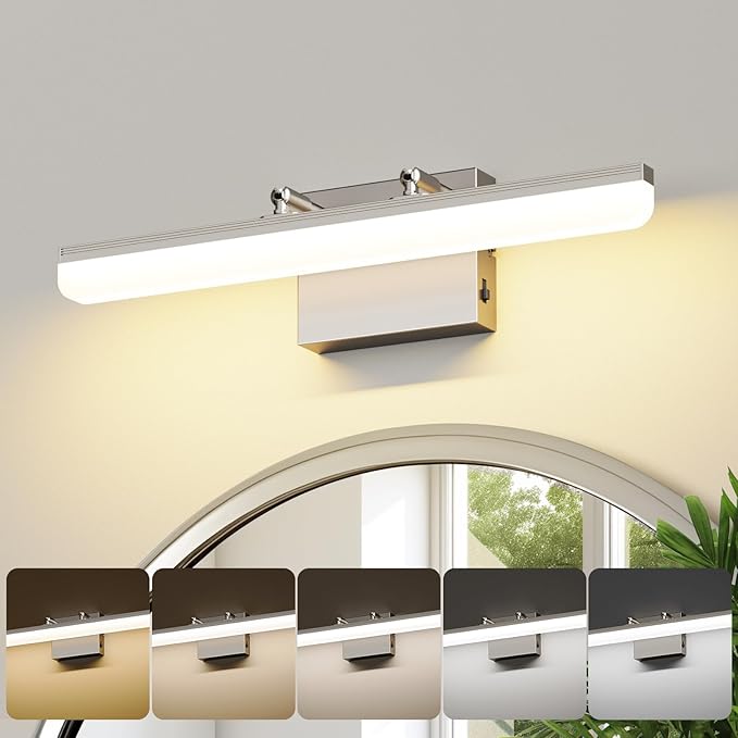 Brushed Nickel Vanity Light, 15.7” Dimmable LED Bathroom Light Bar - Image 2