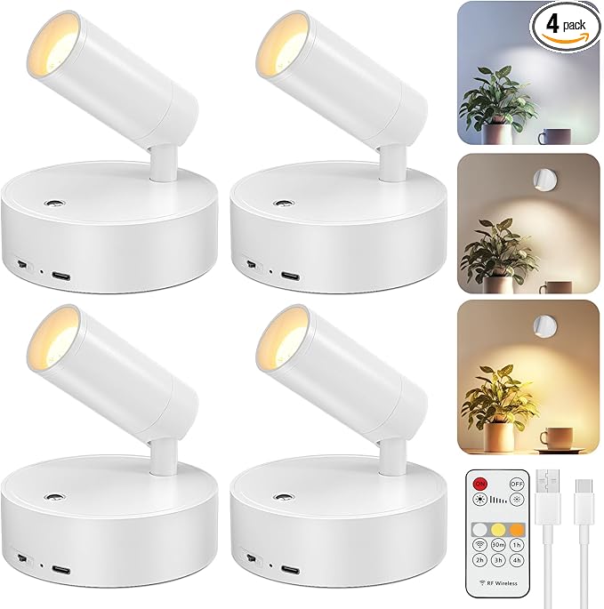 Kimjo Spot Lights Indoor, Wireless LED Spotlight, Uplighting Indoor by Kimjo