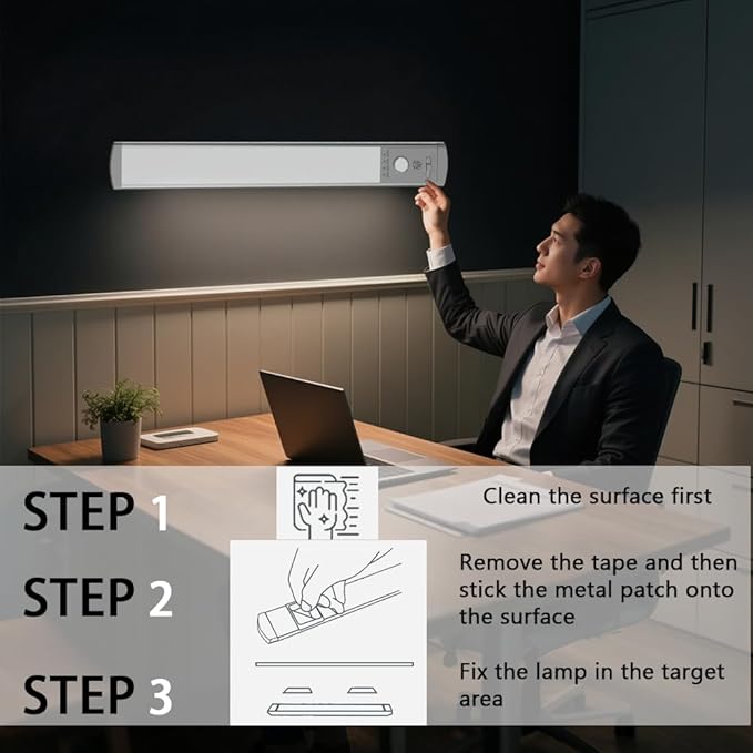 Under Cabinet Lights, 52 LED Operated Motion Sensor Light Indoor, 1500mAh USB - Image 7