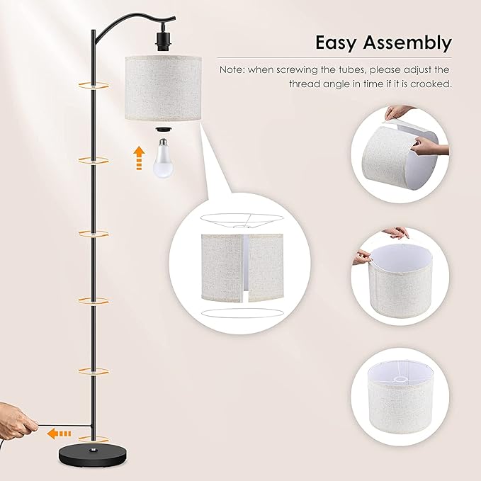 BoostArea Floor Lamp for Living Room, LED Arched Floor Lamps, Tall Modern - Image 7