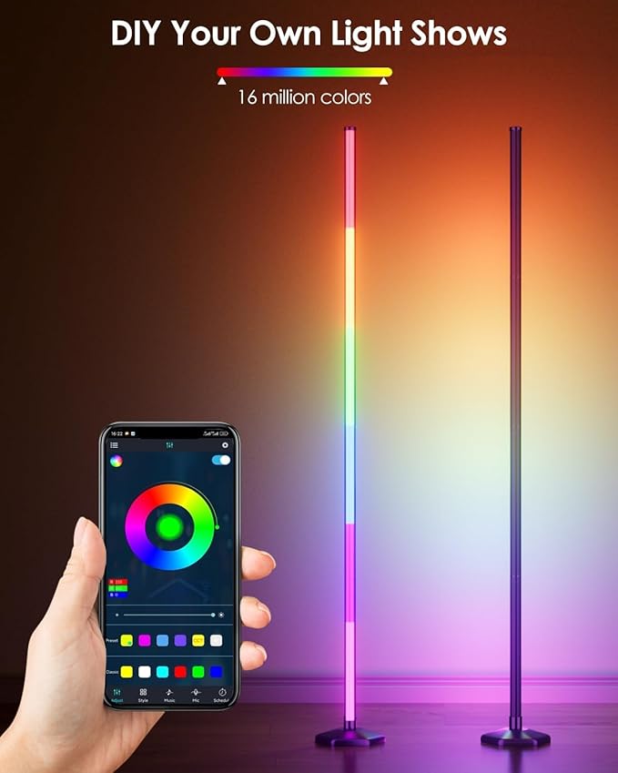 Corner Floor Lamp, 2 Pack RGB Corner Lamp - Image 7